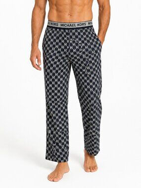 Michael Kors Men's Navy/White Logo Print Lounge Sleep Pants - Size XL